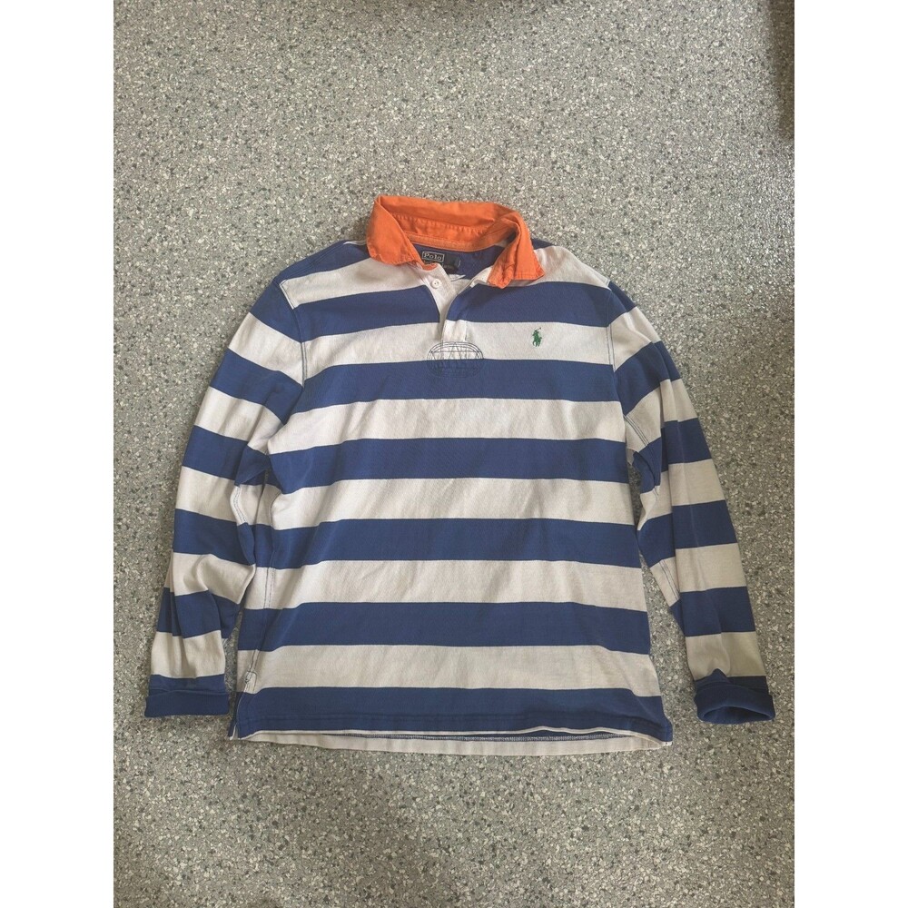 Polo RL Orange/Blue Rugby Shirt Size Large